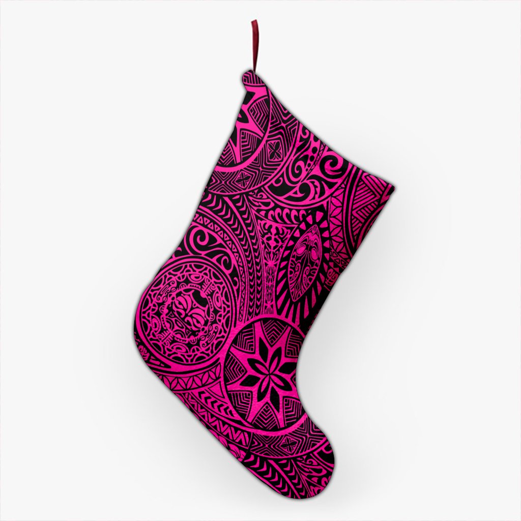 Polynesian Hawaiian Style Tribal Tattoo Pink Christmas Stocking 26 X 42 cm Pink Christmas Stocking - Polynesian Pride