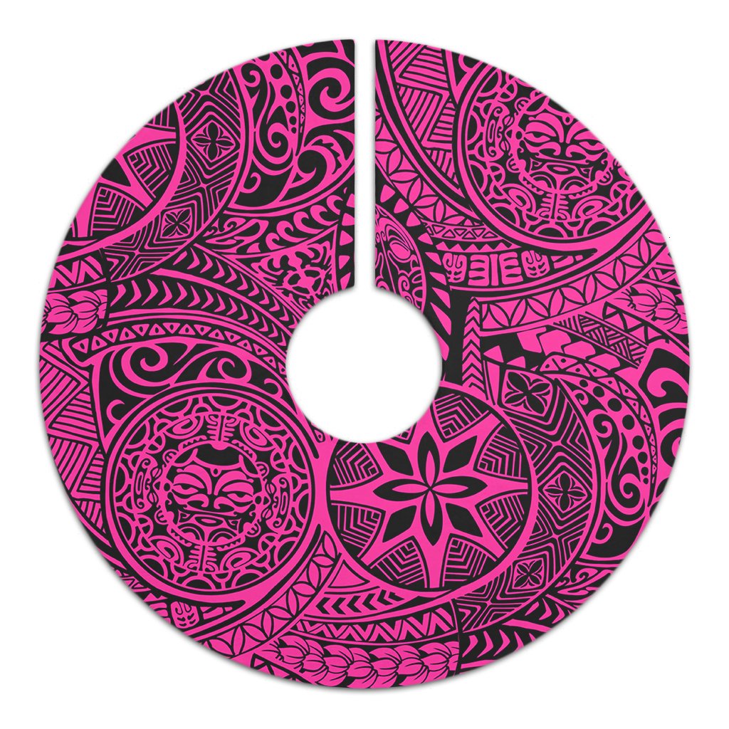 Polynesian Hawaiian Style Tribal Tattoo Pink Tree Skirt - Polynesian Pride