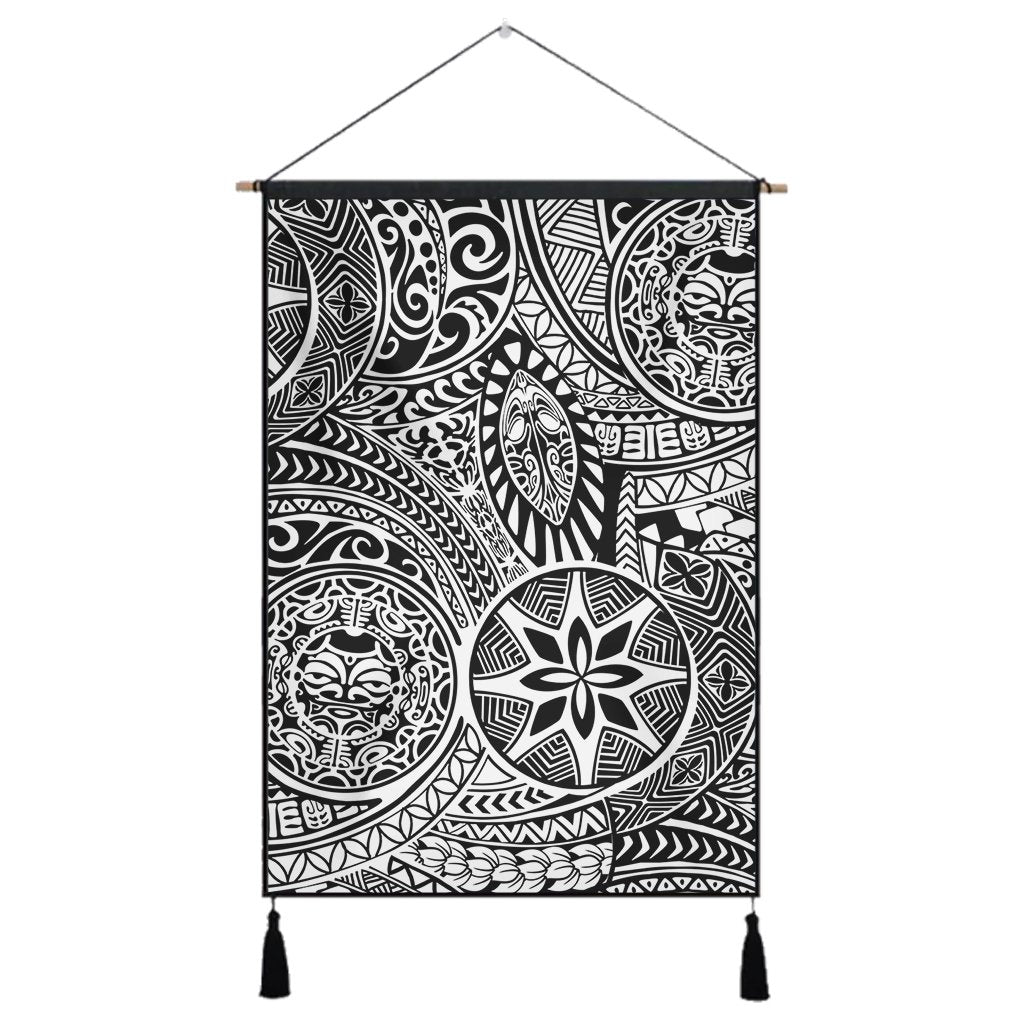 Polynesian Hawaiian Style Tribal Tattoo White Hanging Poster - AH Hanging Poster 43 x 65 cm Cotton And Linen - Polynesian Pride