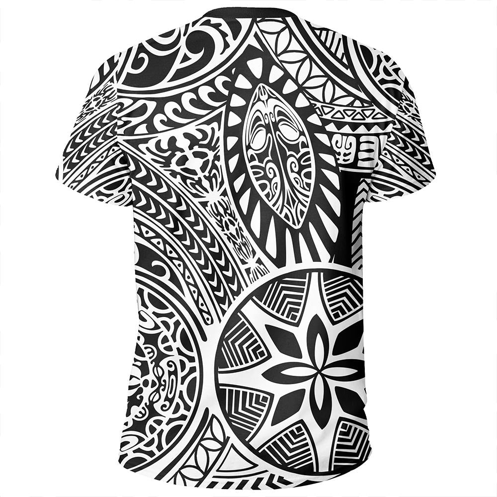 Polynesian Hawaiian Style Tribal Tattoo White T Shirt - Polynesian Pride