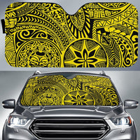 Polynesian Hawaiian Style Tribal Tattoo Car Sun Shade Auto Sun Shade Universal Fit Yellow - Polynesian Pride