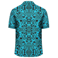Polynesian Kakau Turtle Blue Hawaiian Shirt - Polynesian Pride