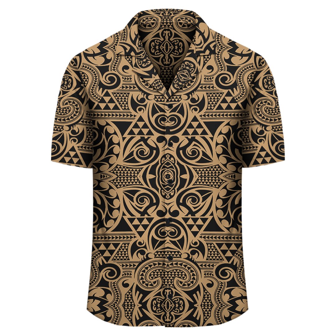 Polynesian Kakau Turtle Gold Hawaiian Shirt - Polynesian Pride