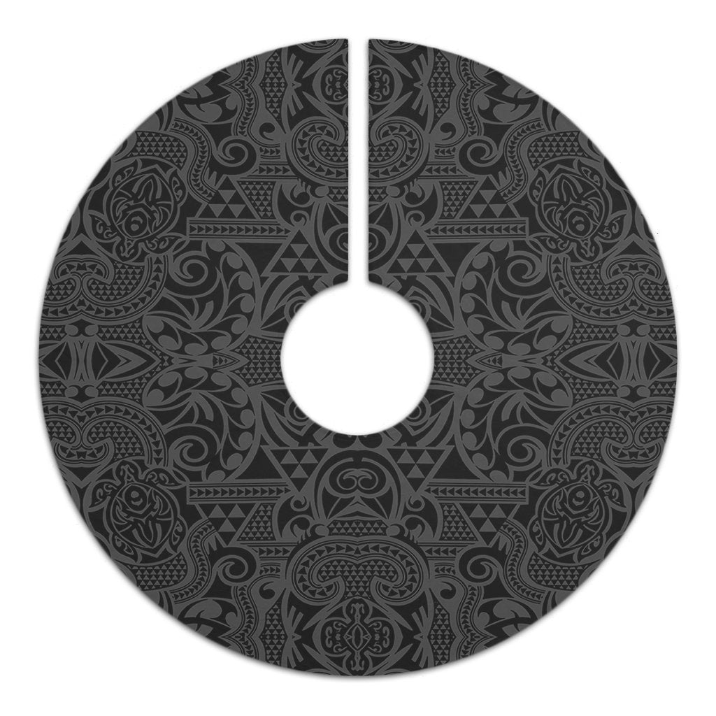 Polynesian Kakau Turtle Gray Tree Skirt - Polynesian Pride