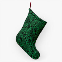 Polynesian Kakau Turtle Green Christmas Stocking 26 X 42 cm Green Christmas Stocking - Polynesian Pride