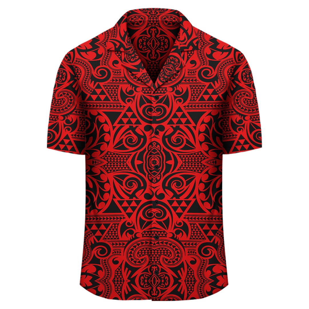 Polynesian Kakau Turtle Red Hawaiian Shirt - Polynesian Pride