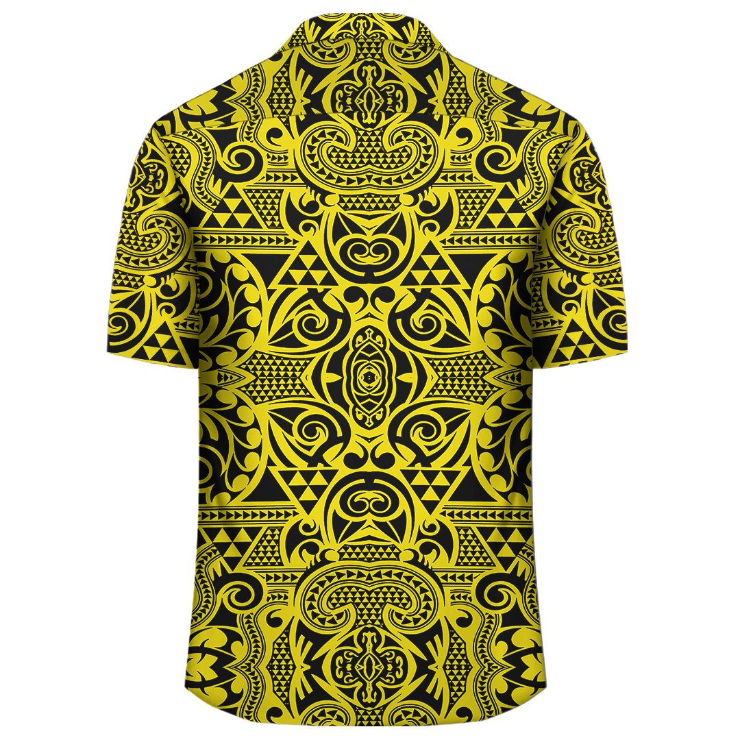 Polynesian Kakau Turtle Yellow Hawaiian Shirt - Polynesian Pride