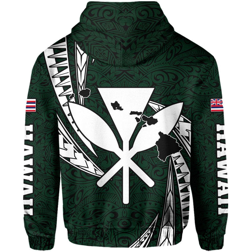 Polynesian King Culture Green Hoodie (Zip up) Mega Style - Polynesian Pride