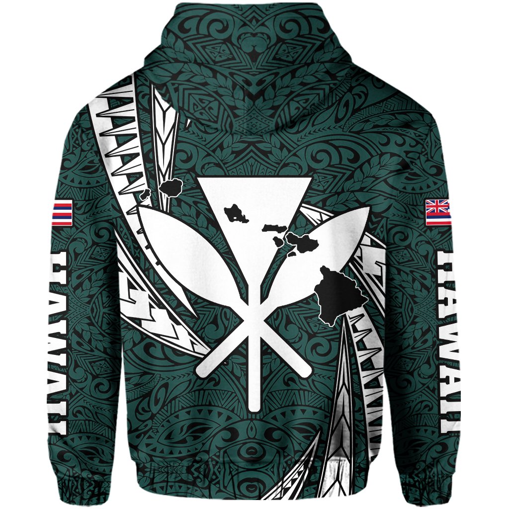 Polynesian King Culture Turquoise Hoodie (Zip up) Mega Style - Polynesian Pride