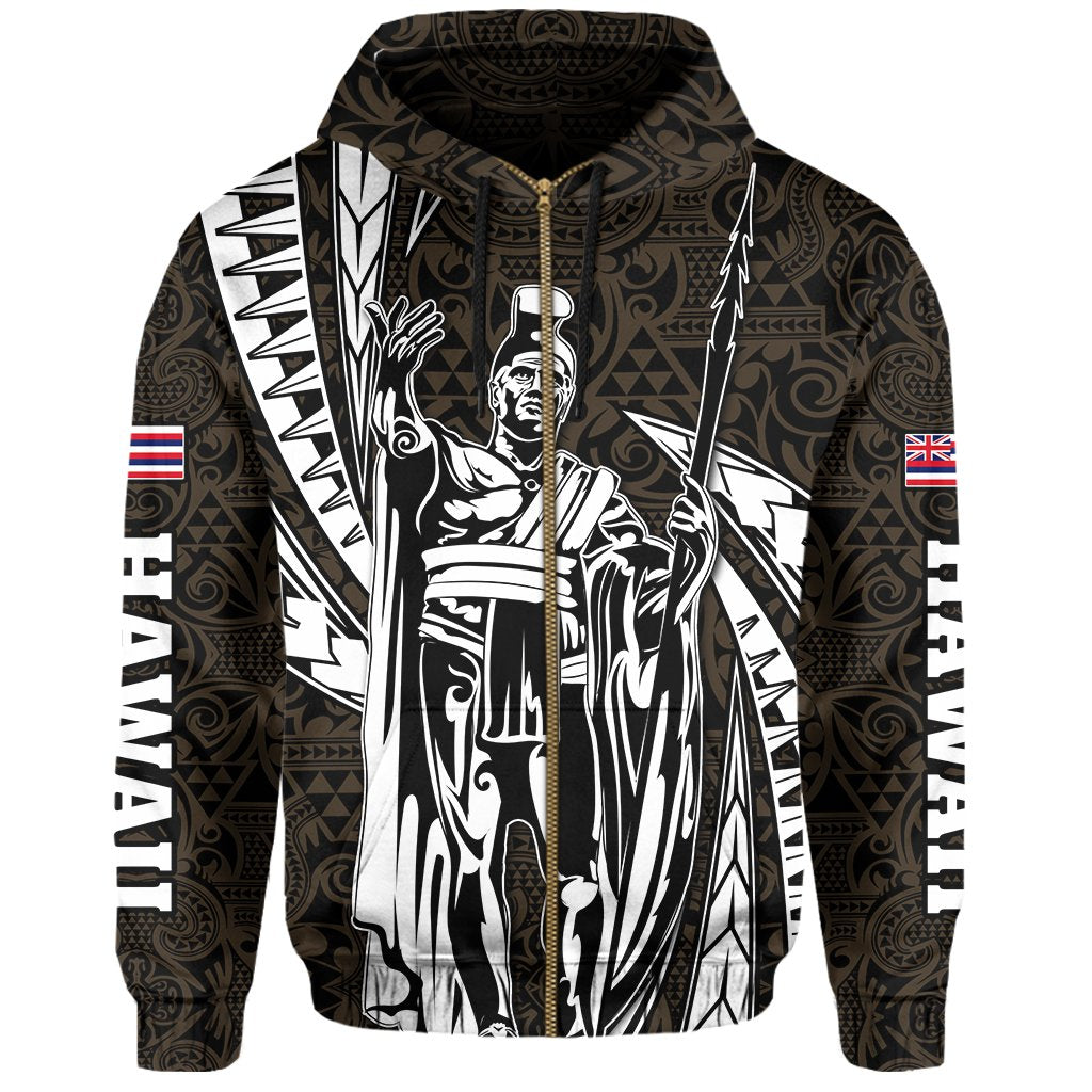 Polynesian King Kakau Turtle Gold Hoodie (Zip up) Mega Style - Polynesian Pride
