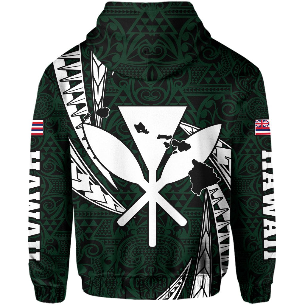 Polynesian King Kakau Turtle Green Hoodie (Zip up) Mega Style - Polynesian Pride