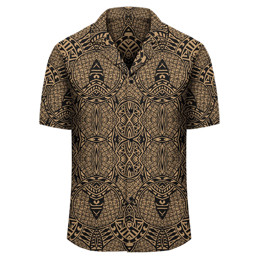 Polynesian Lauhala Mix Gold Hawaiian Shirt - Polynesian Pride