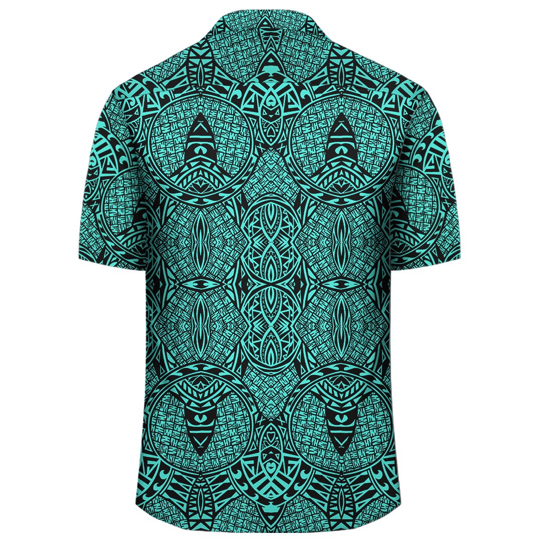 Polynesian Lauhala Mix Turquoise Hawaiian Shirt - Polynesian Pride