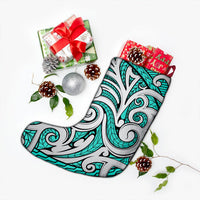 Polynesian Maori Ethnic Ornament Turquoise Christmas Stocking - Polynesian Pride