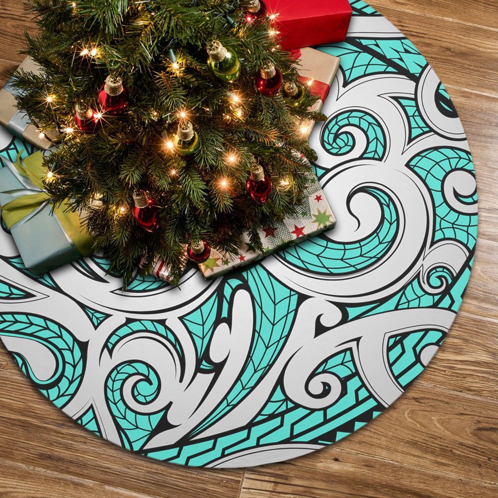 Polynesian Maori Ethnic Ornament Turquoise Tree Skirt 85x85 cm Turquoise Tree Skirt - Polynesian Pride