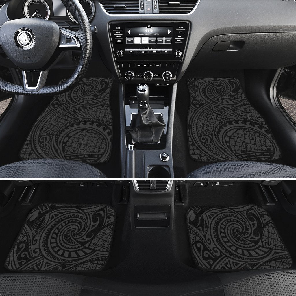 Polynesian Maori Lauhala Gray Hawaii Car Floor Mats Gray One Size - Polynesian Pride