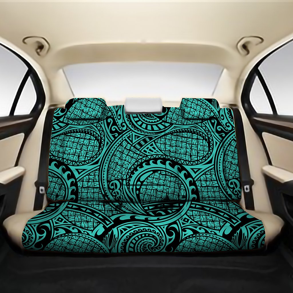 Polynesian Maori Lauhala Turquoise Back Seat Cover One Size Turquoise Back Car Seat Covers - Polynesian Pride