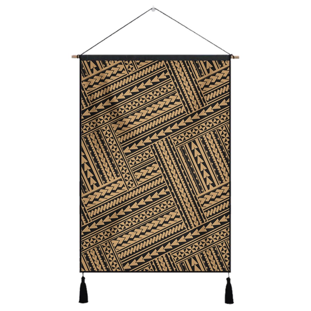 Polynesian Nation Gold Hanging Poster - AH Hanging Poster 43 x 65 cm Cotton And Linen - Polynesian Pride