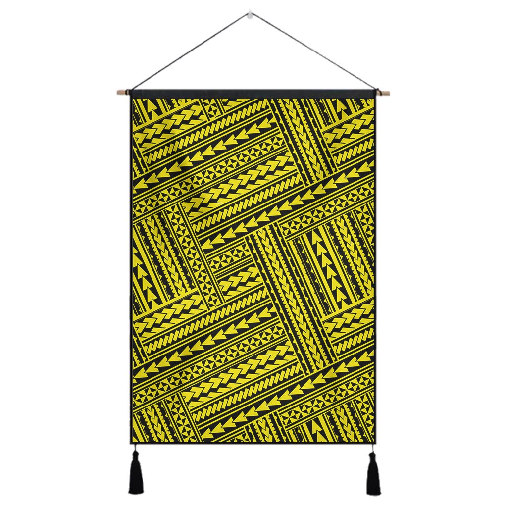 Polynesian Nation Yellow Hanging Poster - AH Hanging Poster 43 x 65 cm Cotton And Linen - Polynesian Pride