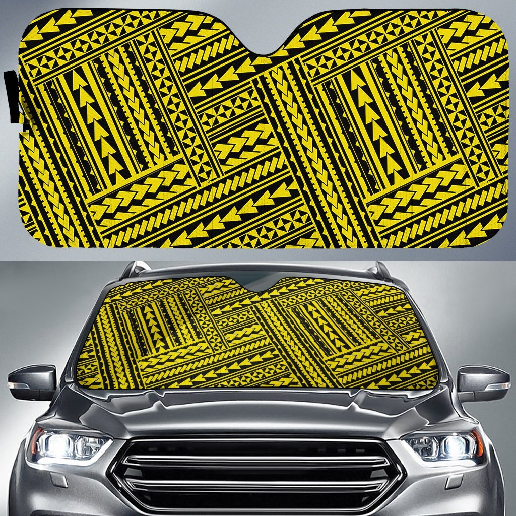 Polynesian Nation Car Sun Shade Auto Sun Shade Universal Fit Yellow - Polynesian Pride