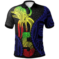 Polo Shirt Polynesian Octopus Number Style Five Unisex Black - Polynesian Pride