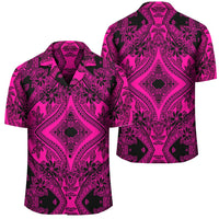 Polynesian Plumeria Mix Pink Black Hawaiian Shirt Unisex Black - Polynesian Pride