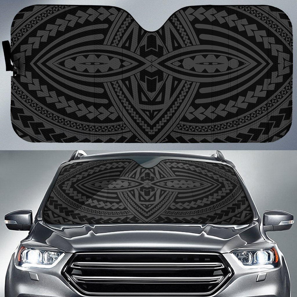 Polynesian Seamless Car Sun Shade Auto Sun Shade Universal Fit Gray - Polynesian Pride