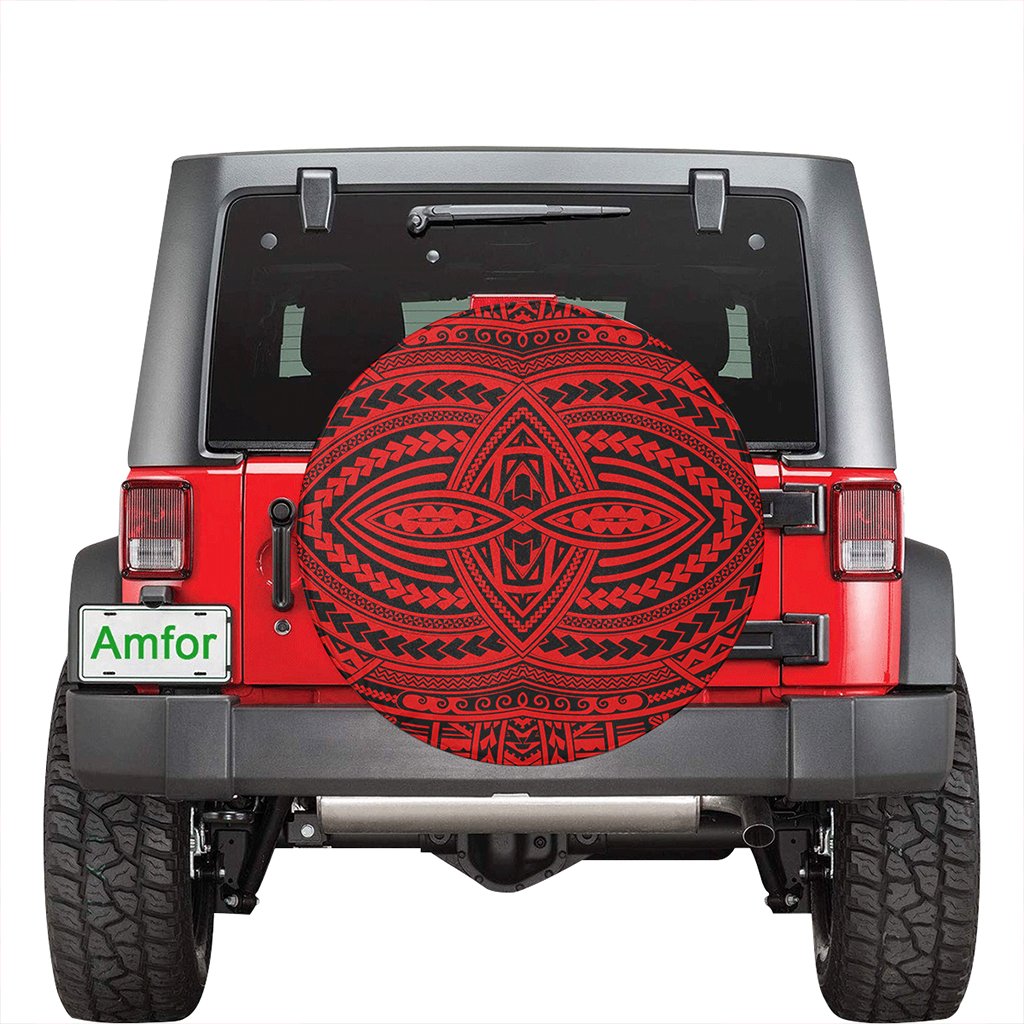 Polynesian Seamless Red Hawaii Spare Tire Cover - Polynesian Pride