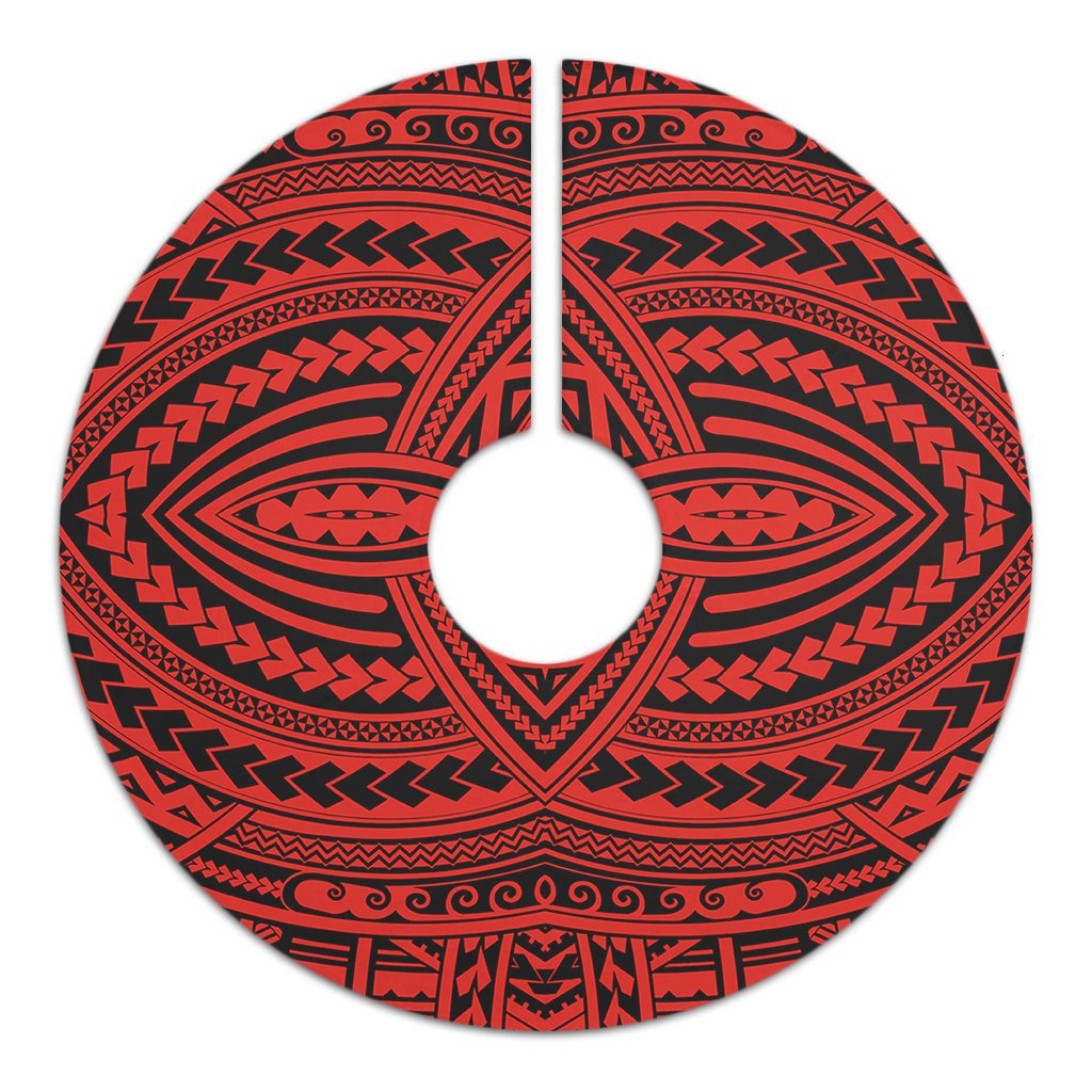 Polynesian Seamless Red Tree Skirt - Polynesian Pride