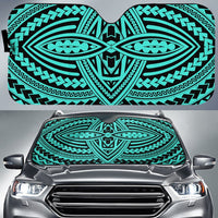 Polynesian Seamless Car Sun Shade Auto Sun Shade Universal Fit Turquoise - Polynesian Pride