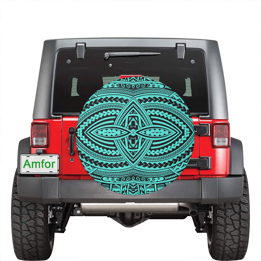 Polynesian Seamless Turquoise Hawaii Spare Tire Cover - Polynesian Pride