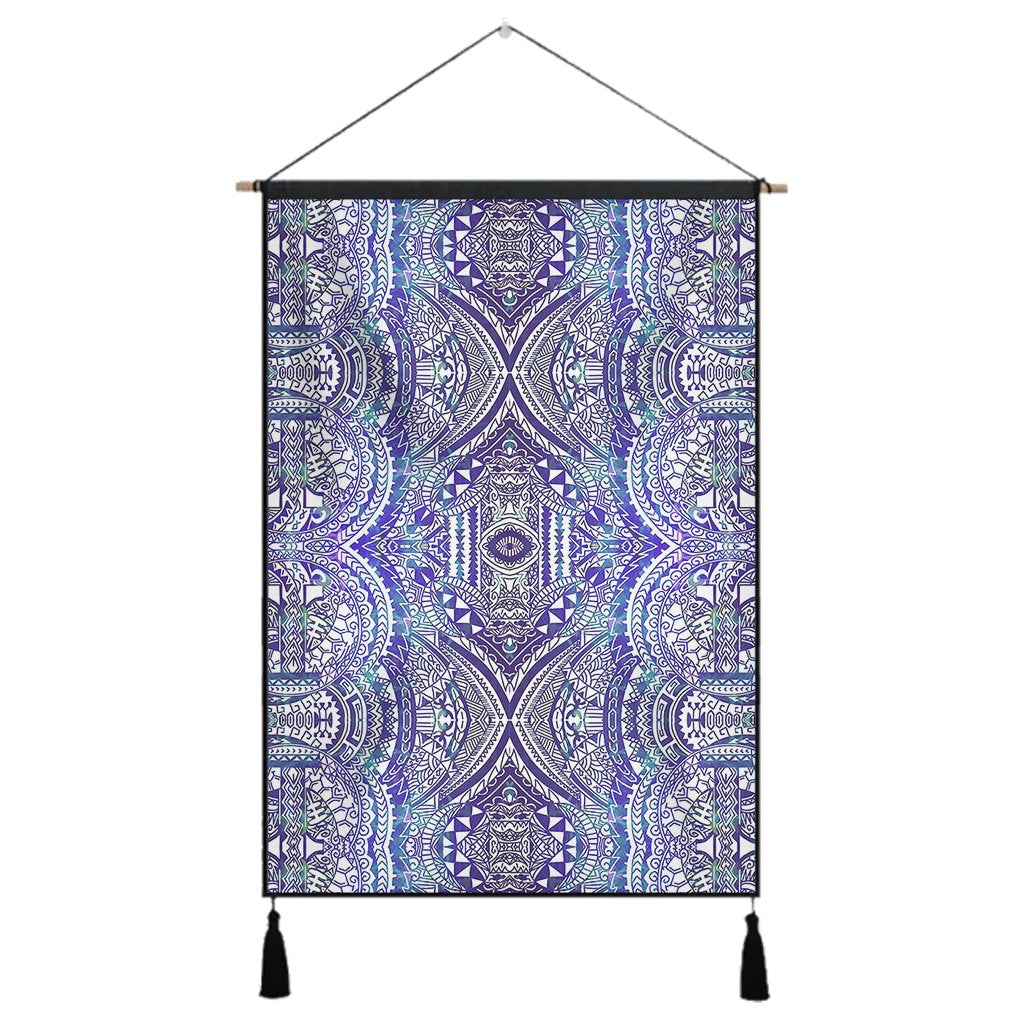 Polynesian Symmetry Gardient Violet Hanging Poster - AH Hanging Poster 43 x 65 cm Cotton And Linen - Polynesian Pride