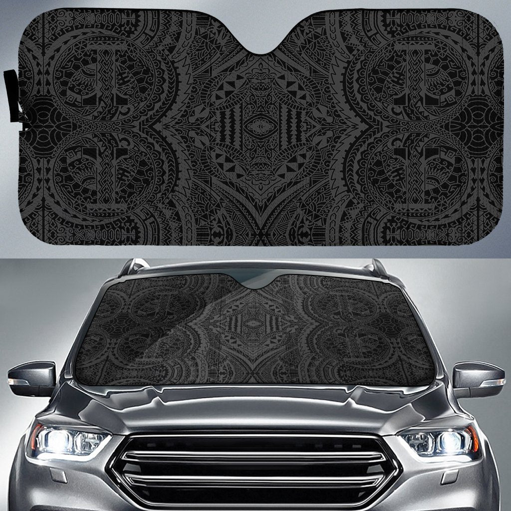Polynesian Symmetry Car Sun Shade Auto Sun Shade Universal Fit Gray - Polynesian Pride