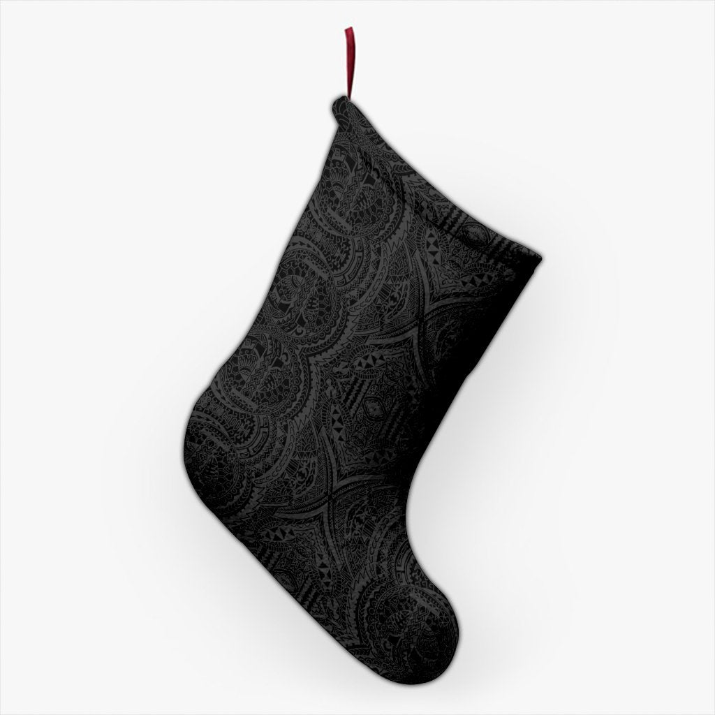 Polynesian Symmetry Gray Christmas Stocking 26 X 42 cm Gray Christmas Stocking - Polynesian Pride