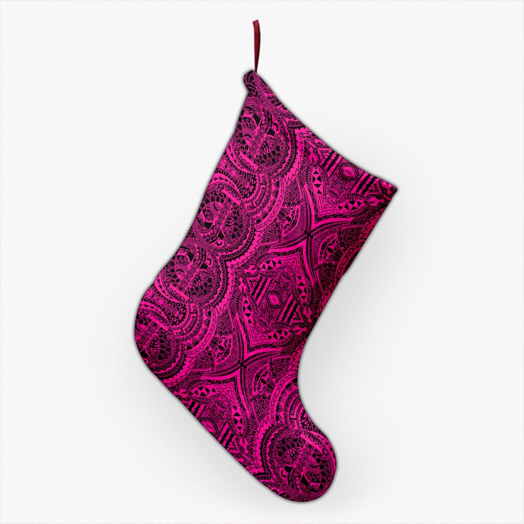 Polynesian Symmetry Pink Christmas Stocking 26 X 42 cm Pink Christmas Stocking - Polynesian Pride