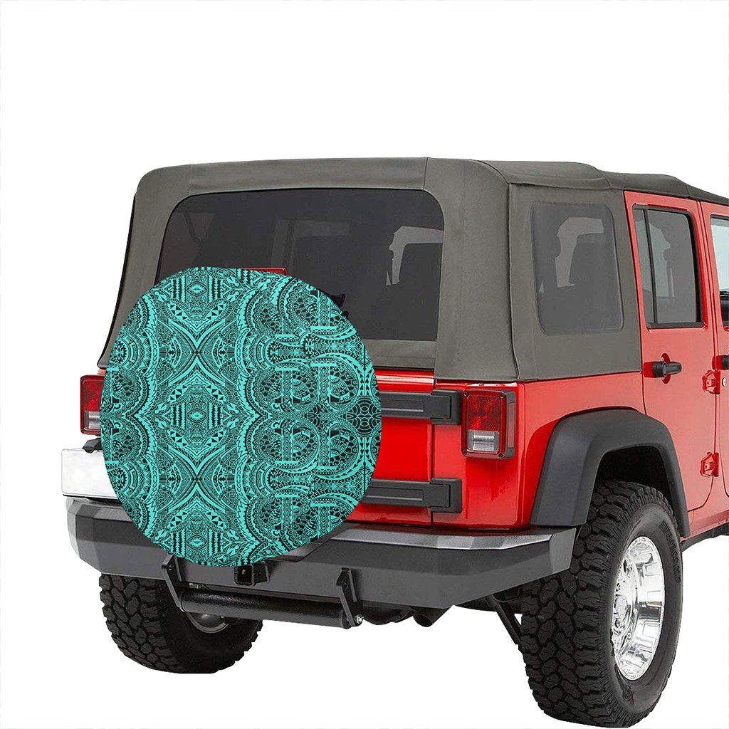 Polynesian Symmetry Turquoise Hawaii Spare Tire Cover - Polynesian Pride