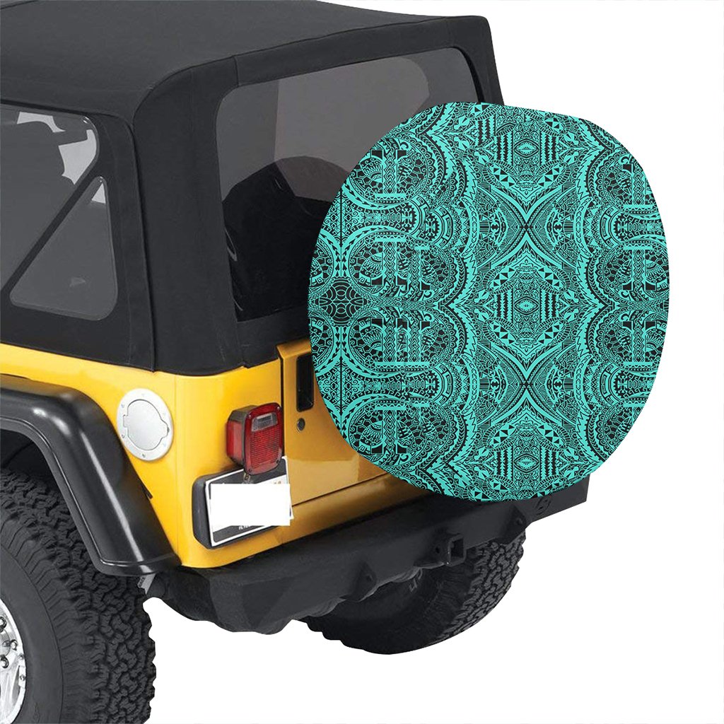 Polynesian Symmetry Turquoise Hawaii Spare Tire Cover - Polynesian Pride
