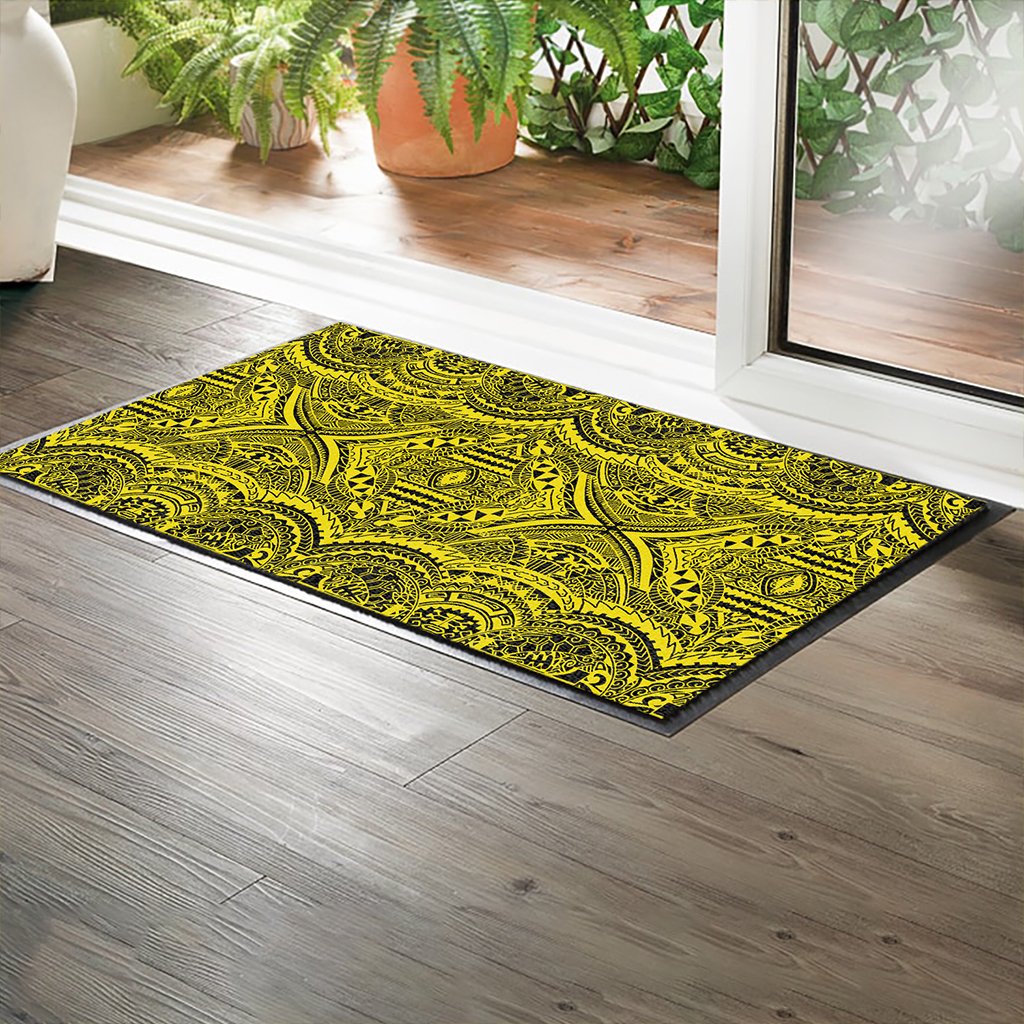 Polynesian Symmetry Yellow Hawaii Door Mat - Polynesian Pride
