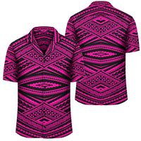 Polynesian Tatau Pink Hawaiian Shirt Unisex Black - Polynesian Pride