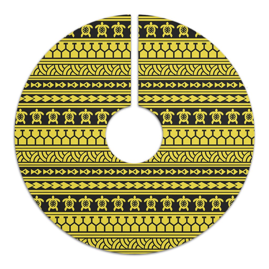 Polynesian Tattoo Tribal Yellow Tree Skirt - Polynesian Pride