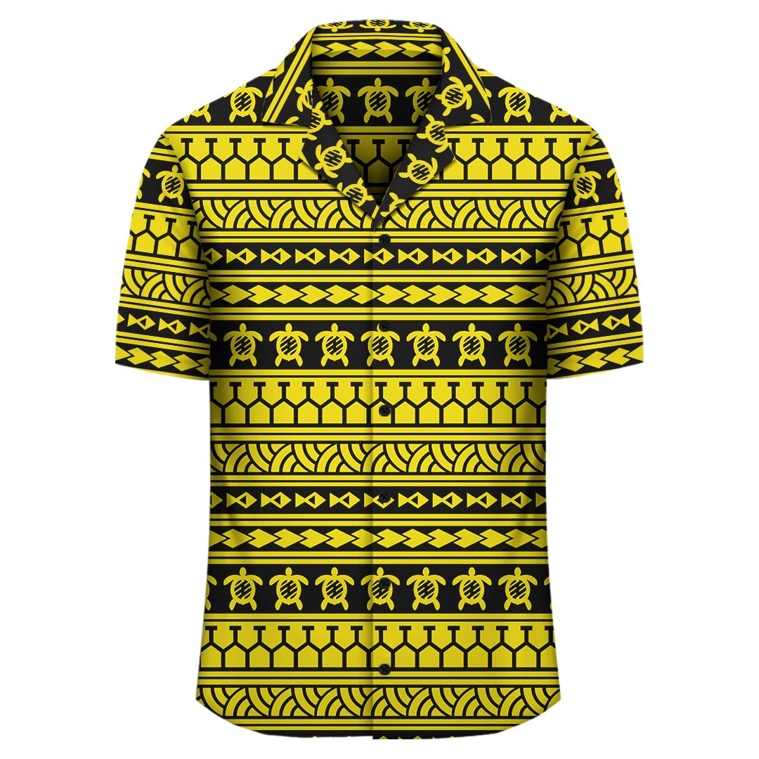 Polynesian Tattoo Tribal Yellow Hawaiian Shirt - Polynesian Pride