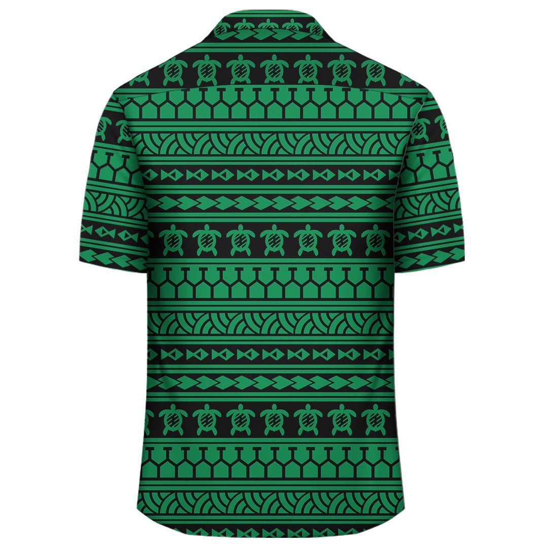 Polynesian Tattoo tribal Green Hawaiian Shirt - Polynesian Pride