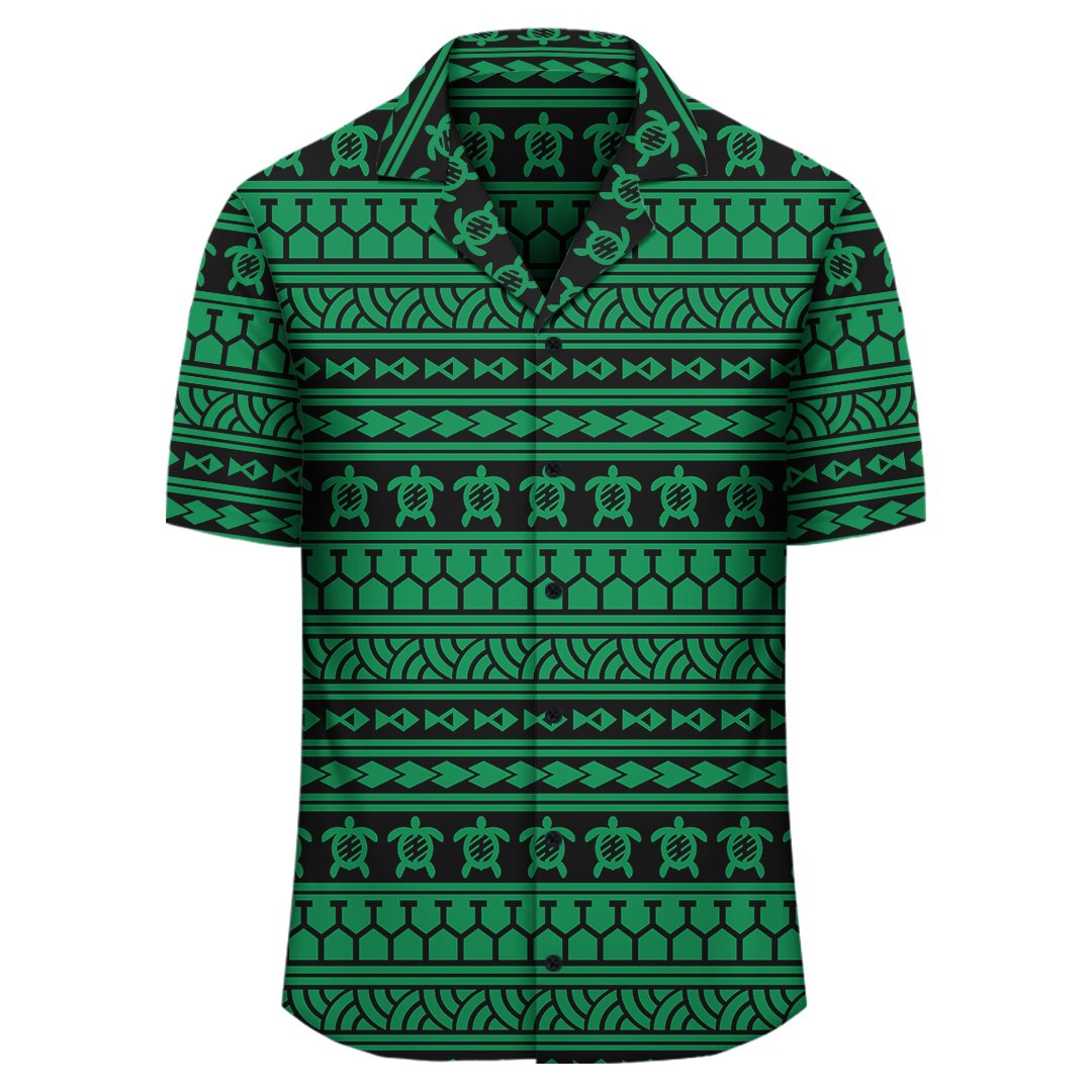 Polynesian Tattoo tribal Green Hawaiian Shirt - Polynesian Pride