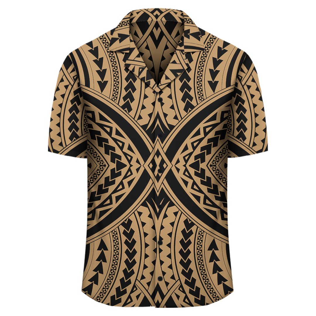 Polynesian Tradition Gold Hawaiian Shirt - Polynesian Pride