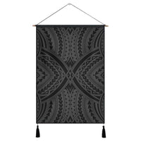Polynesian Tradition Gray Hanging Poster - AH Hanging Poster 43 x 65 cm Cotton And Linen - Polynesian Pride