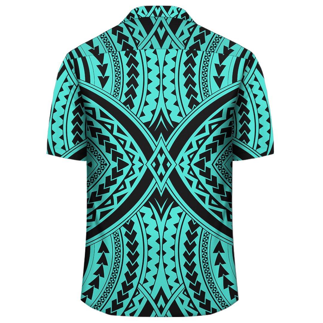 Polynesian Tradition Turquoise Hawaiian Shirt - Polynesian Pride