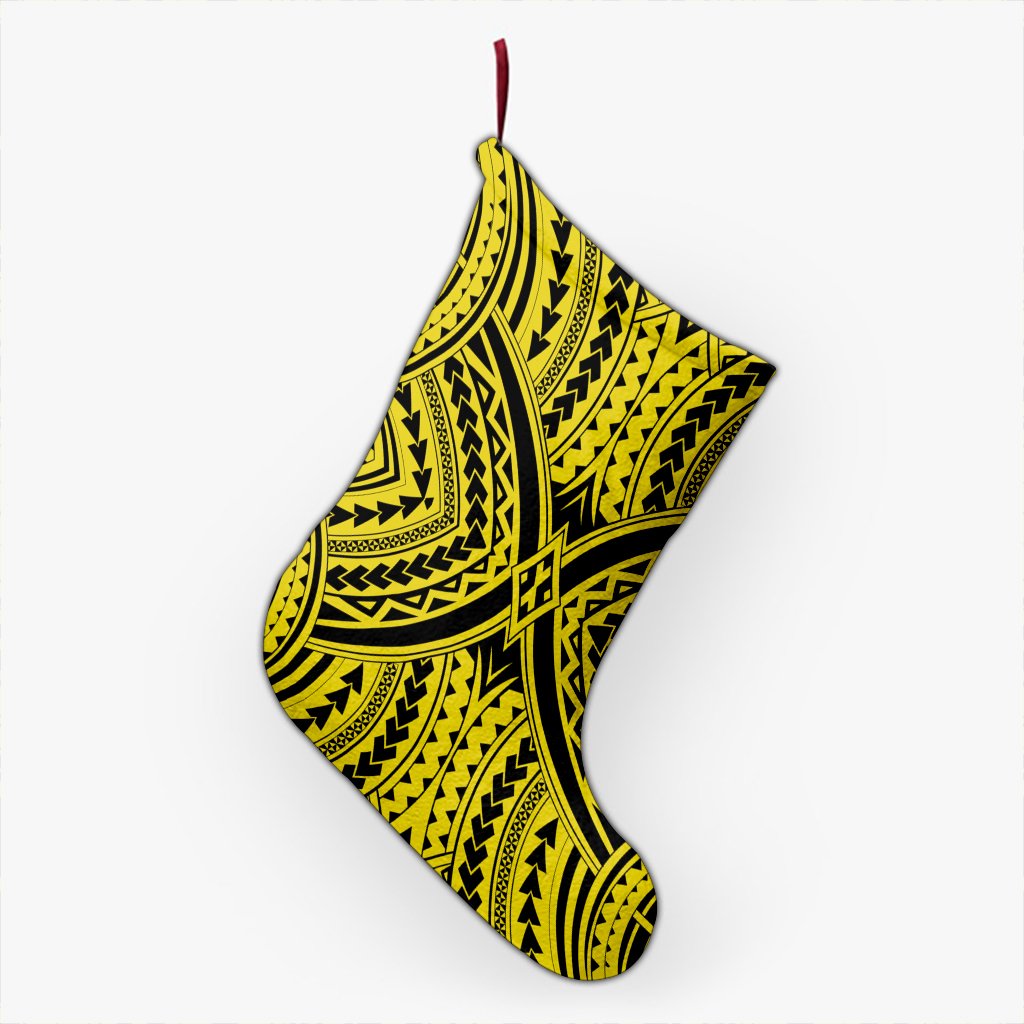 Polynesian Tradition Yellow Christmas Stocking 26 X 42 cm Yellow Christmas Stocking - Polynesian Pride