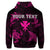 Custom Polynesian Turtle Hammerhead Shark Ray Kanaka Hawaii Hoodie Circle Pink - Polynesian Pride