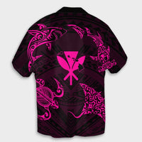 Polynesian Turtle Hammerhead Shark Ray Kanaka Hawaii Hawaiian Shirt Circle Pink - AH - Polynesian Pride