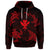 Custom Polynesian Turtle Hammerhead Shark Ray Kanaka Hawaii Hoodie Circle Red - Polynesian Pride